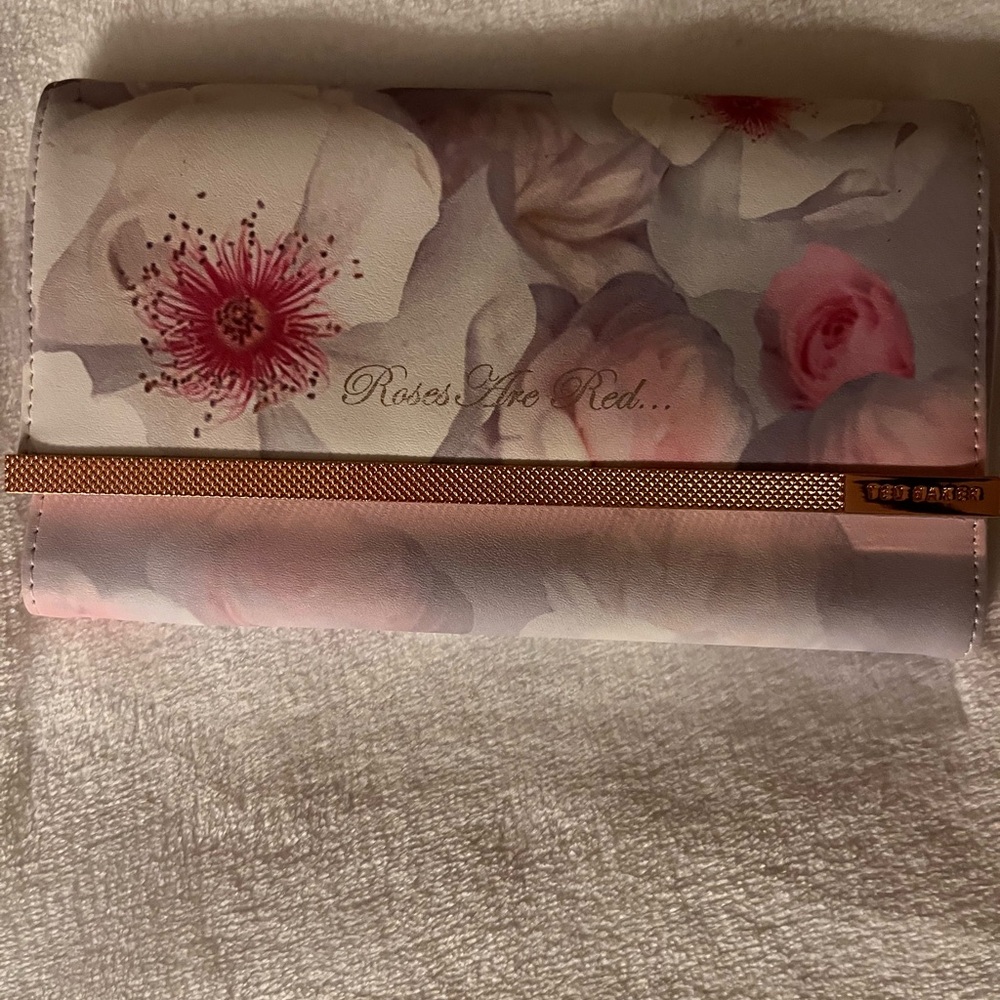 Ted Baker Floral Tri-Fold jewelry wallet Roll Travel Organizer